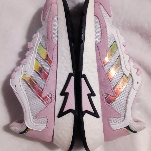 Adidas Pink and White Iridescent Tresc Run J Sneakers - Picture 3 of 8